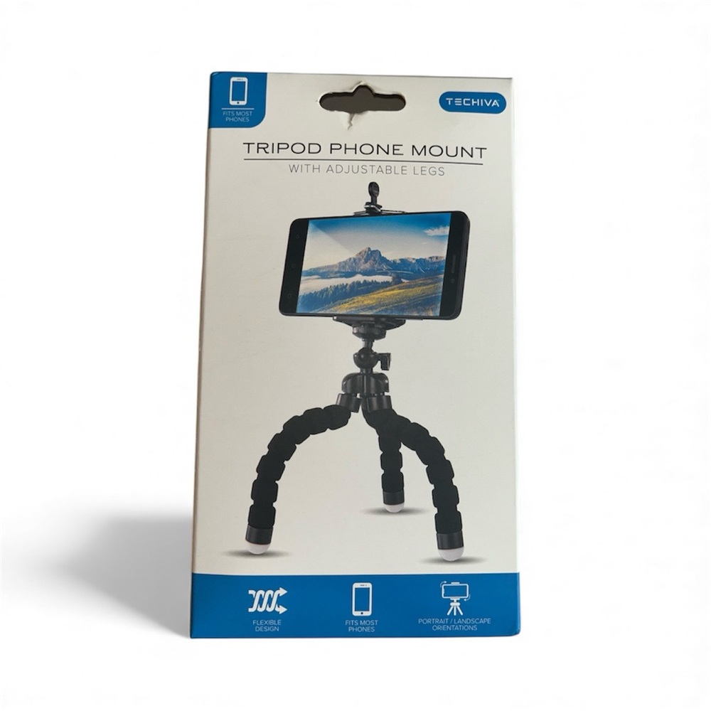 Tripod Phone Mount With Adjustable Legs Black BRAND NEW IN BOX